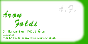 aron foldi business card